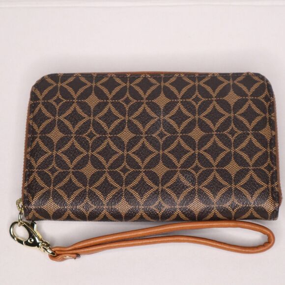 FOSSIL Sydney Women's Zip Around Closure Wallet With Strap Brown 6.5 in x 4 in - Picture 3 of 11